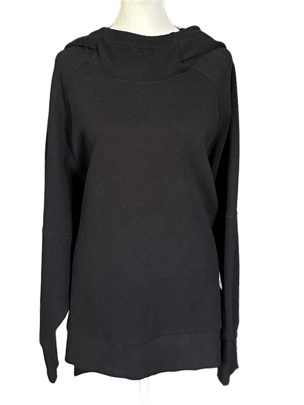Calia Oversized Pieced Hoodie Sweatshirt Black Size XL